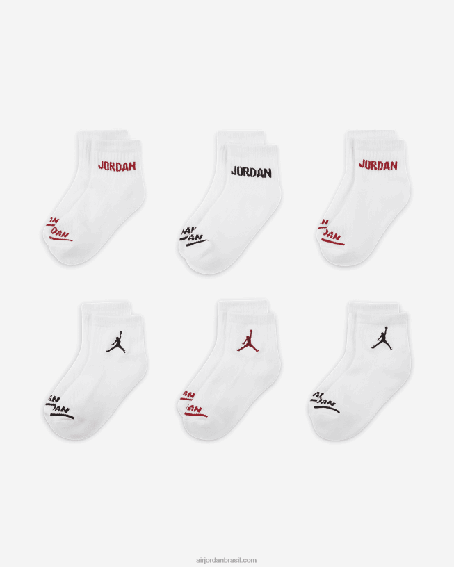 Conjunto Infantil De Meias De Tornozelo Jordan Legend (6 Pares) 42484e1101 Branco Air Jordan