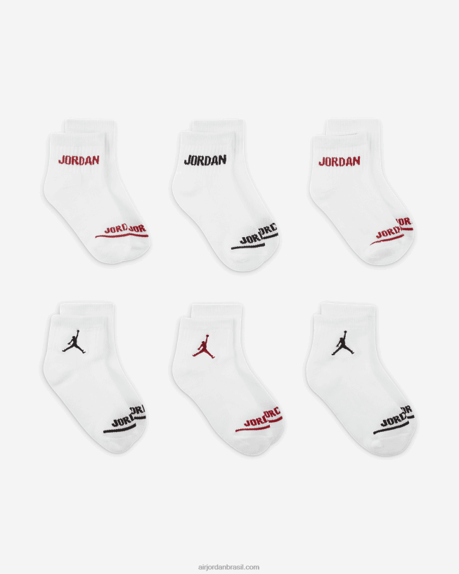 Conjunto Infantil De Meias De Tornozelo Jordan Legend (6 Pares) 42484e1101 Branco Air Jordan