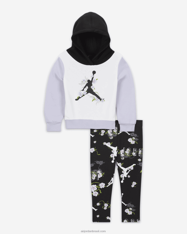 Conjunto Infantil Moletom Com Capuz E Leggings Jordan Air Garden 42484e726 Preto Air Jordan