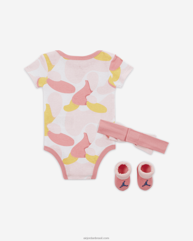 Conjunto Infantil De Body Box Com 3 Peças Jordan Fora Das Linhas 42484e1676 Giz Coral Air Jordan