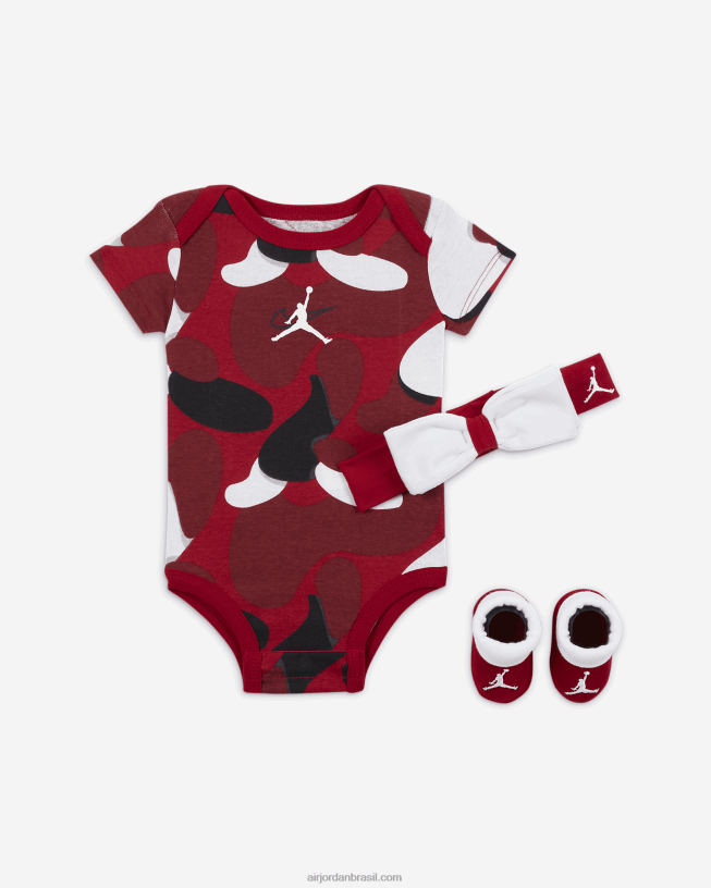 Conjunto Infantil De Body Box Com 3 Peças Jordan Fora Das Linhas 42484e1677 Ginásio Vermelho Air Jordan