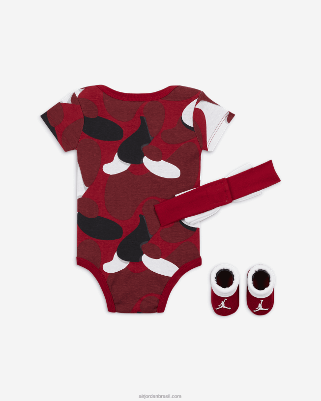 Conjunto Infantil De Body Box Com 3 Peças Jordan Fora Das Linhas 42484e1677 Ginásio Vermelho Air Jordan