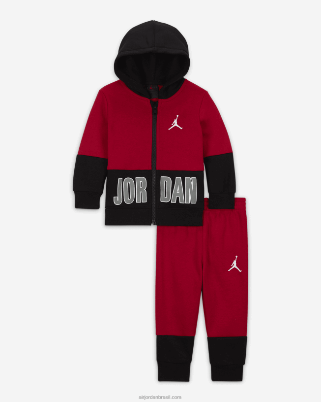 Crianças Conjunto De Moletom Com Zíper Completo Jordan Baseline 42484e1449 Ginásio Vermelho Air Jordan