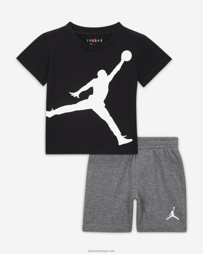 Conjunto Infantil De Short Jumbo Jumpman Jordan 42484e757 Urze Carbono Air Jordan