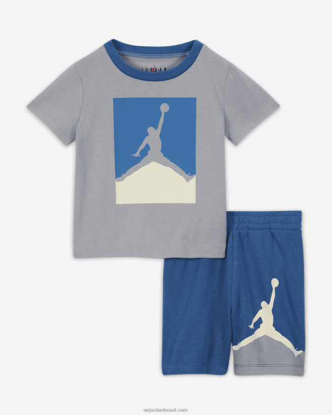 Conjunto Infantil De Short Terry Francês Jordan Jumpman 42484e894 Ginásio Vermelho Air Jordan