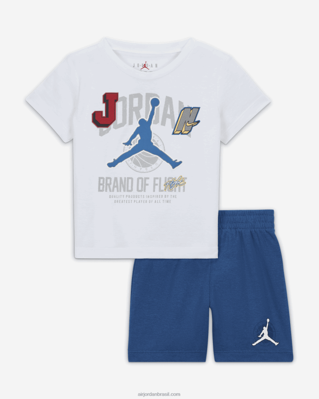 Crianças Conjunto De Shorts Jordan Gym 23 42484e1151 Azul Verdadeiro Air Jordan