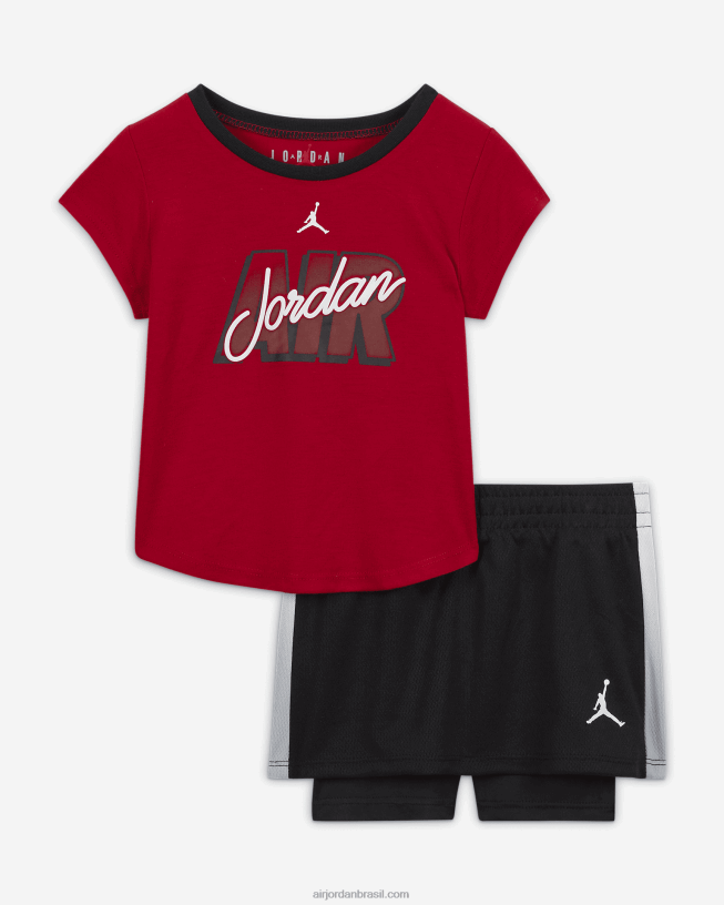 Conjunto Infantil Jordan Air-ress Skort 42484e1365 Preto Air Jordan