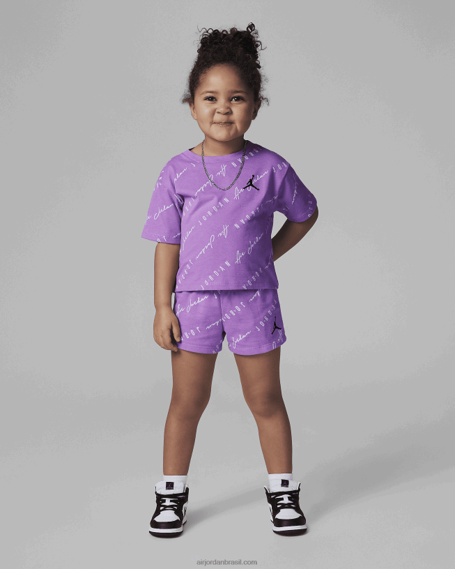 Conjunto Infantil Estampado Jordan Essentials 42484e428 Rush Fúcsia Air Jordan