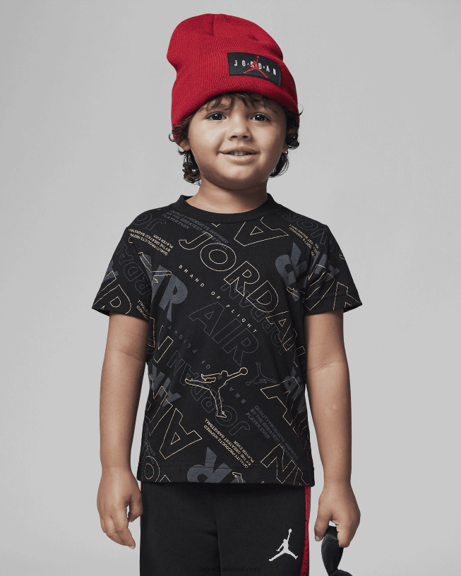 Camiseta Infantil Estampada Jordan Golden Flight 42484e556 Preto Air Jordan