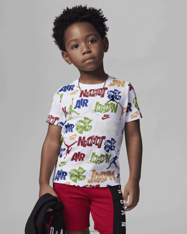 Camiseta Infantil Estampada Jordan Messy Room 42484e593 Branco Air Jordan