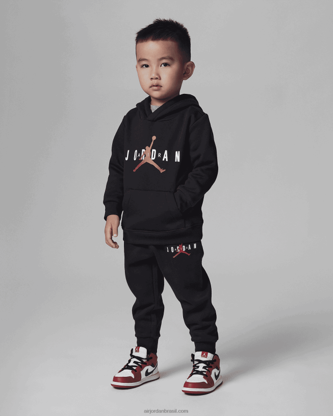 Conjunto Infantil Moletom Com Capuz E Jogger Jordan Jumpman 42484e334 Preto Air Jordan