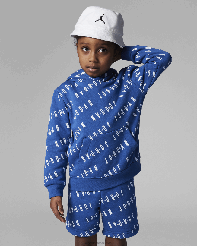 Moletom Infantil Com Capuz Estampado Jordan Essentials 42484e1014 Azul Verdadeiro Air Jordan