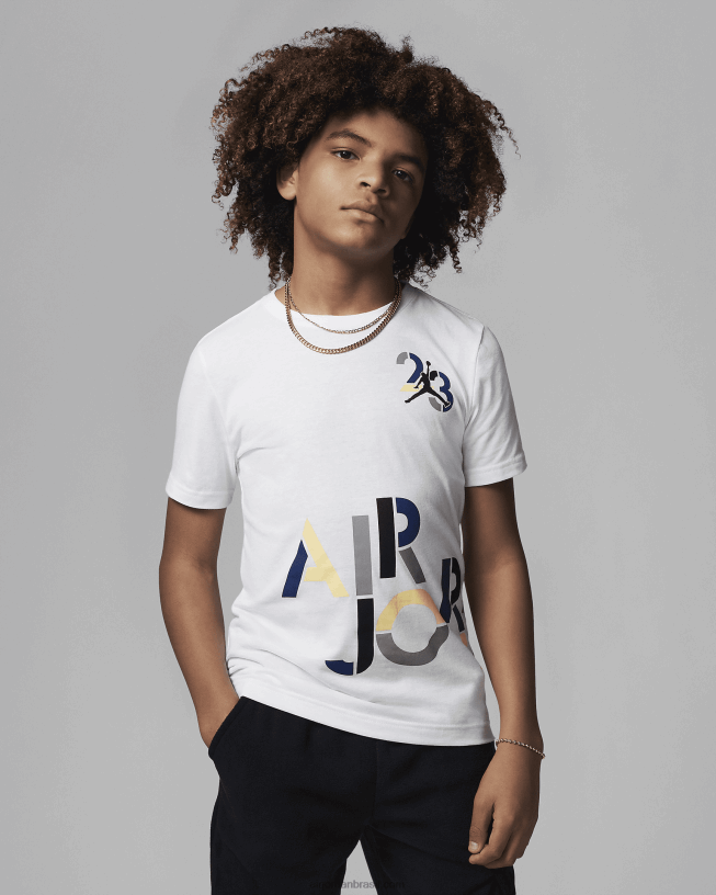 Camiseta Infantil Air Jordan Wrap Attack 42484e581 Branco Air Jordan