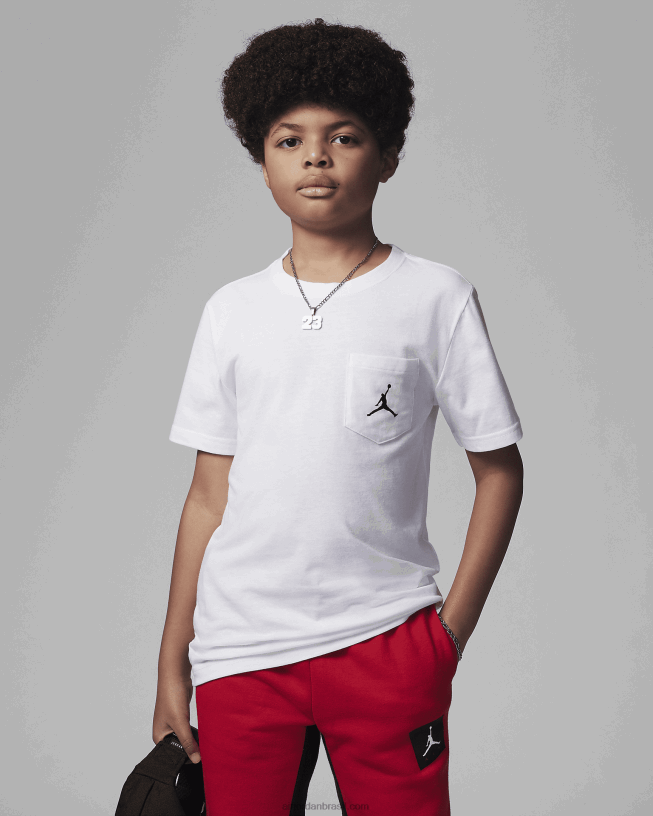 Camiseta Infantil Com Bolso Jordan Core 42484e1495 Branco Air Jordan