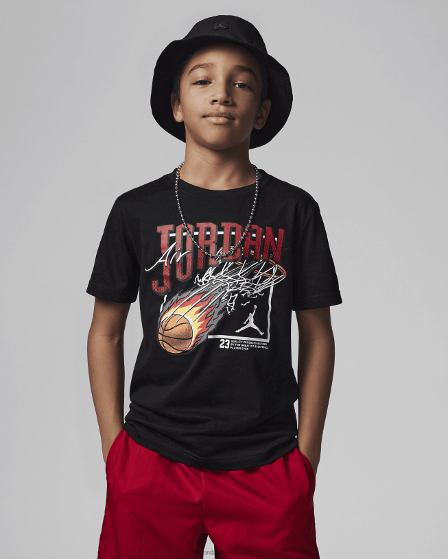 Camiseta Infantil Jordan Fireball Dunk 42484e915 Azul Verdadeiro Air Jordan