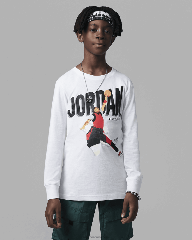 Crianças Camiseta Manga Longa Jordan Mvp Breakout 42484e1682 Laranja Do Rush Air Jordan