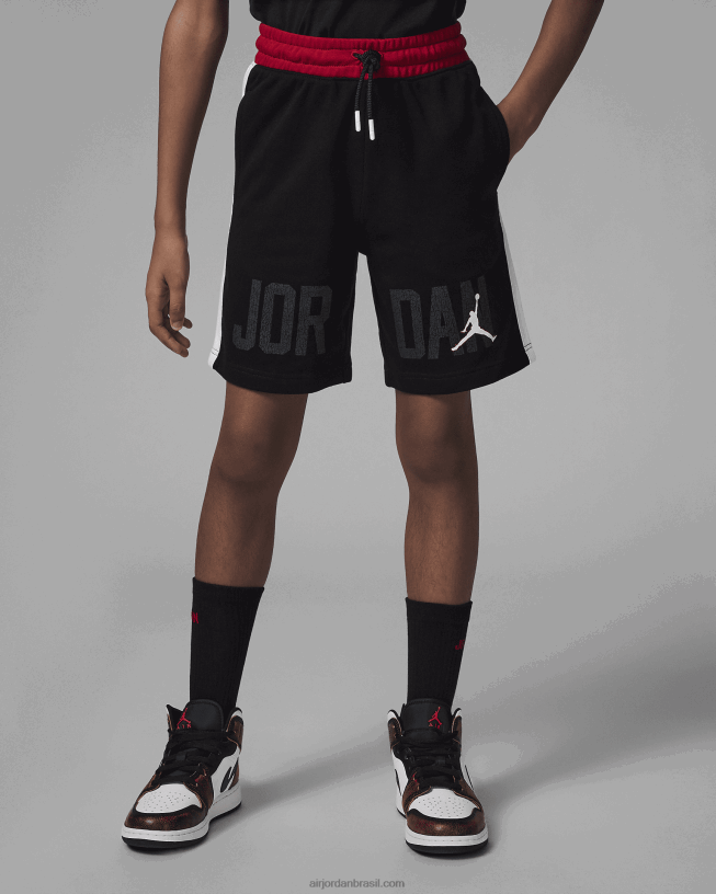 Crianças Short Jordan Gym 23 Bloqueado French Terry 42484e523 Preto Air Jordan