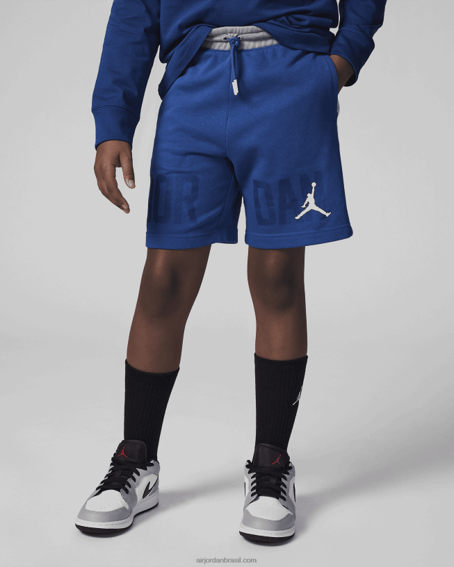 Crianças Short Jordan Gym 23 Bloqueado French Terry 42484e524 Azul Verdadeiro Air Jordan