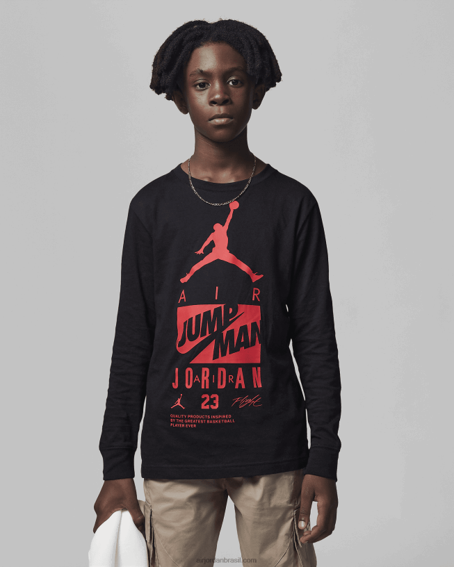 Crianças Suba Acima Da Camiseta Manga Longa 42484e1586 Preto Air Jordan