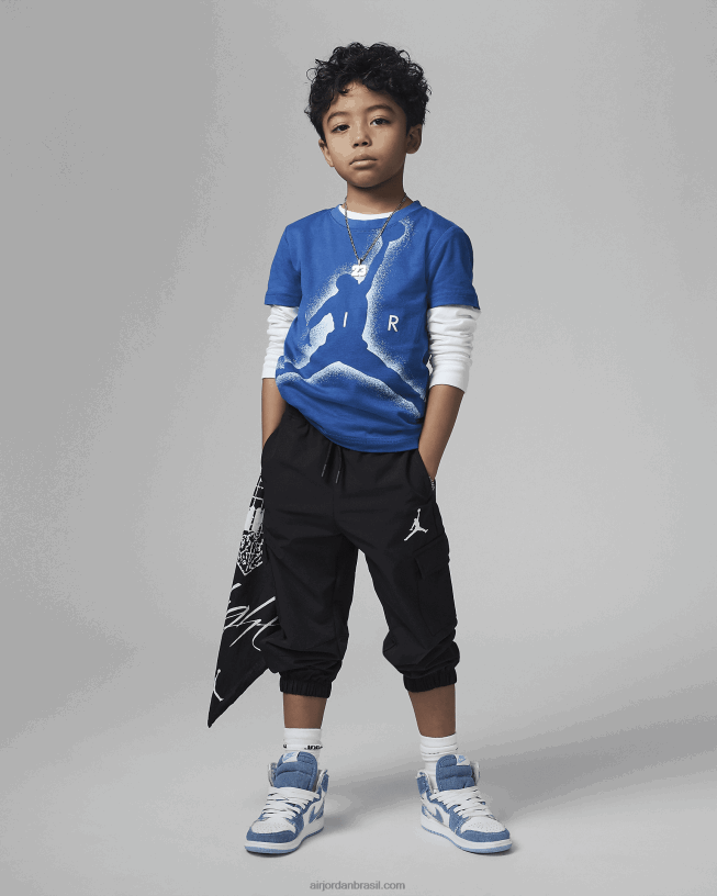 Camiseta Infantil Jumpman Jordan Flight Essentials 42484e1335 Azul Verdadeiro Air Jordan