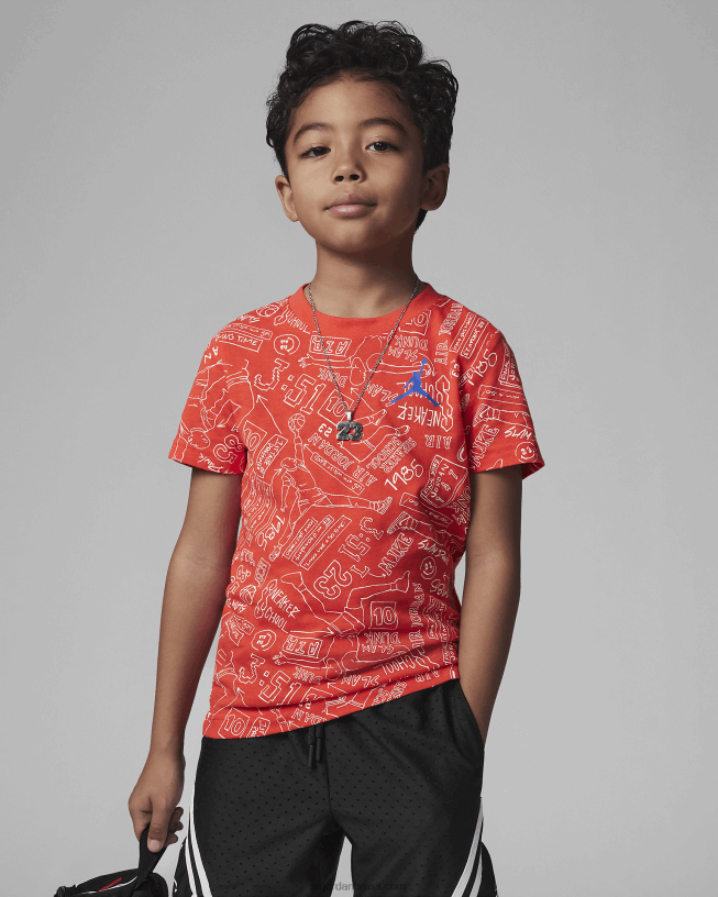 Camiseta Infantil Estampada Jordan Sneaker School 23 42484e850 Pimentão Vermelho Air Jordan