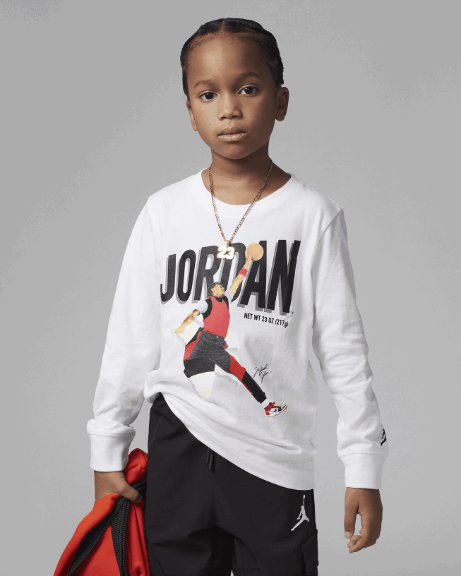 Camiseta Infantil Manga Longa Jordan Mvp Breakout 42484e1663 Branco Air Jordan