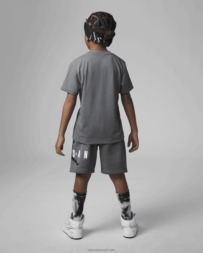 Conjunto Infantil De Shorts Esportivos Da Jordan 42484e421 Cinza Fumaça Air Jordan