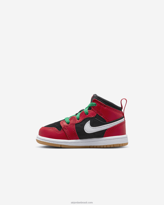 Crianças Jordan 1 Mid Se 42484e1504 Preto/branco/vela/táxi Air Jordan