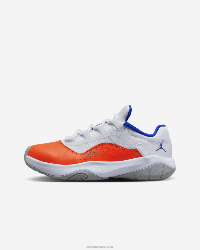 Crianças Air Jordan 11 Cm Pés Baixo 42484e994 Branco/laranja De Segurança/hiper Real Air Jordan