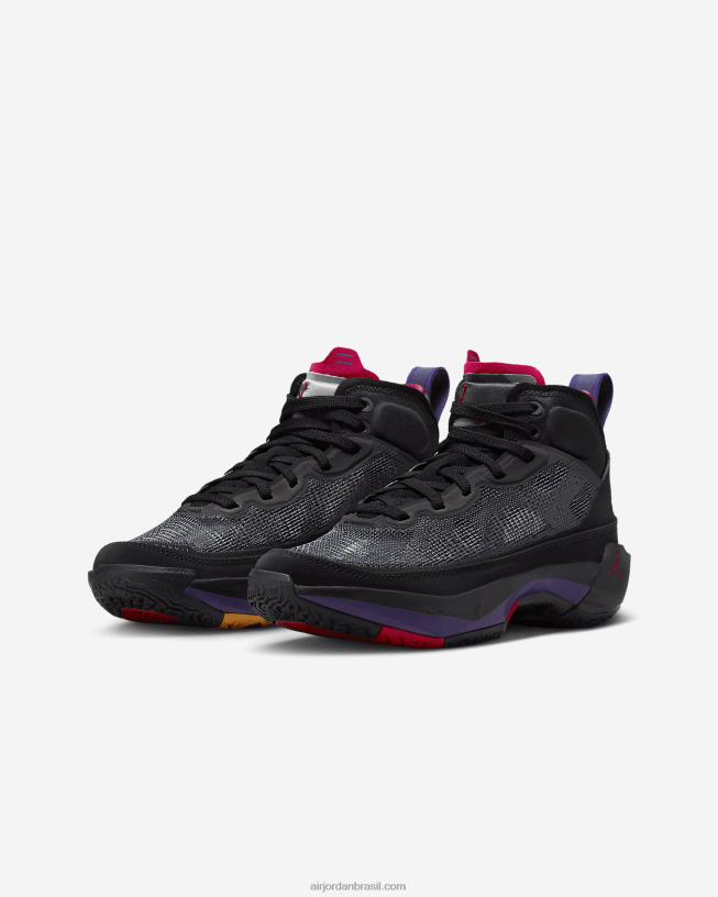 Crianças Air Jordan Xxxvii 42484e647 Preto/clube Roxo/carvão Escuro/vermelho Verdadeiro Air Jordan