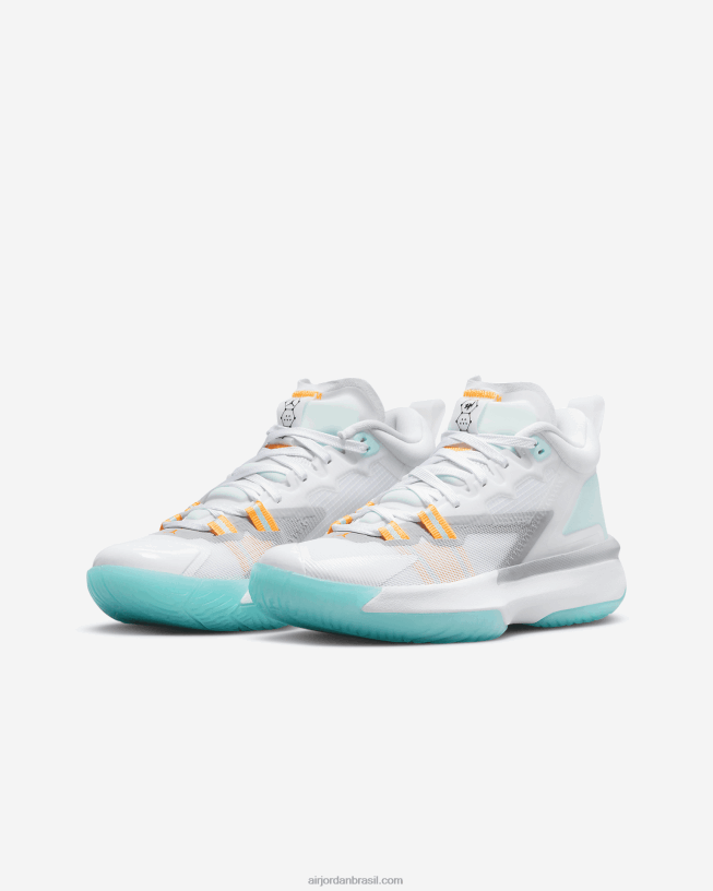 Crianças Sião 1 42484e760 Branco/laranja Laser/turquesa Dinâmico/preto Air Jordan