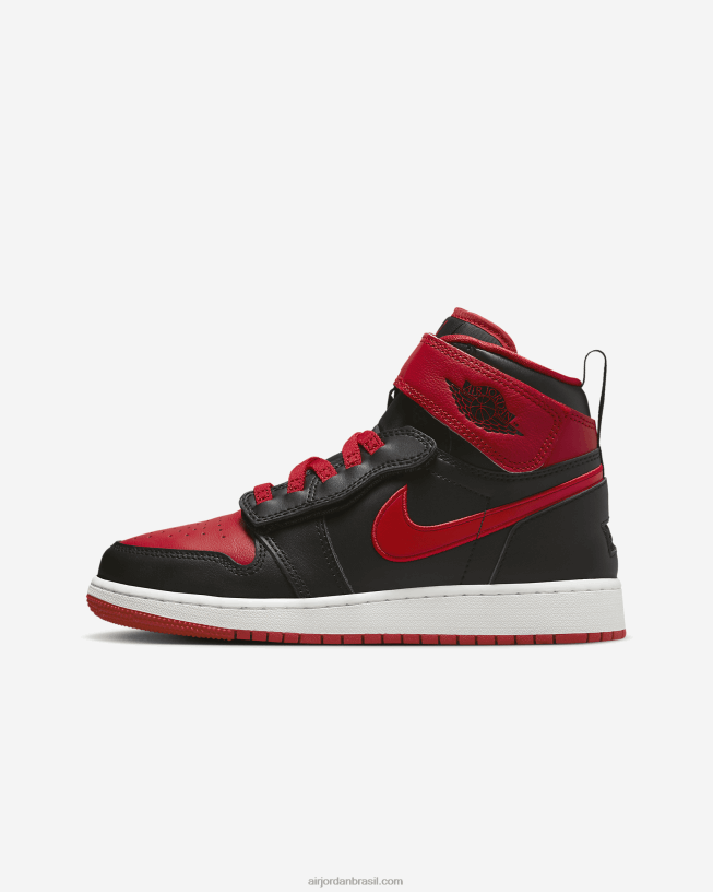 Crianças Air Jordan 1 Oi Flyease 42484e222 Preto/branco/vermelho Fogo Air Jordan