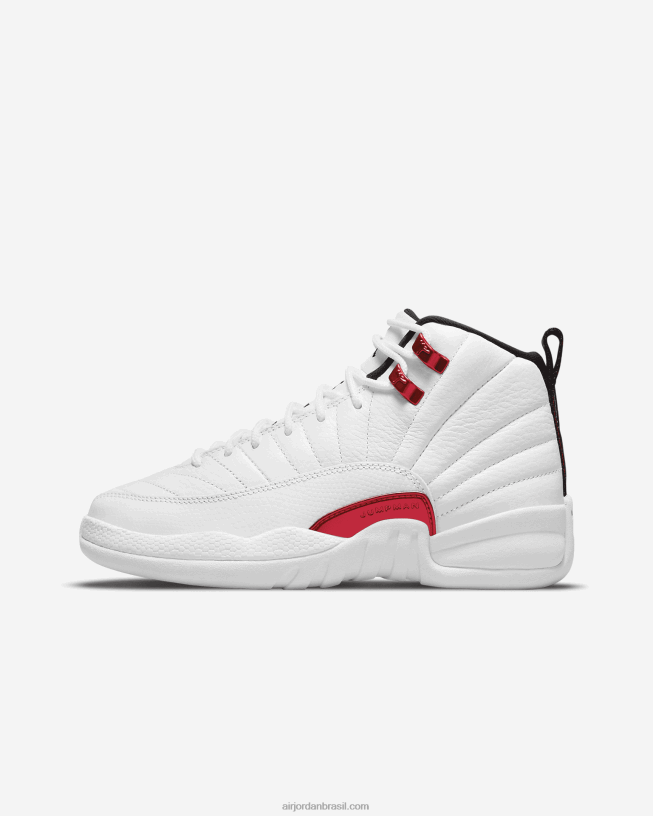 Crianças Air Jordan 12 Retrô 42484e1737 Branco/universitário Vermelho/preto Air Jordan