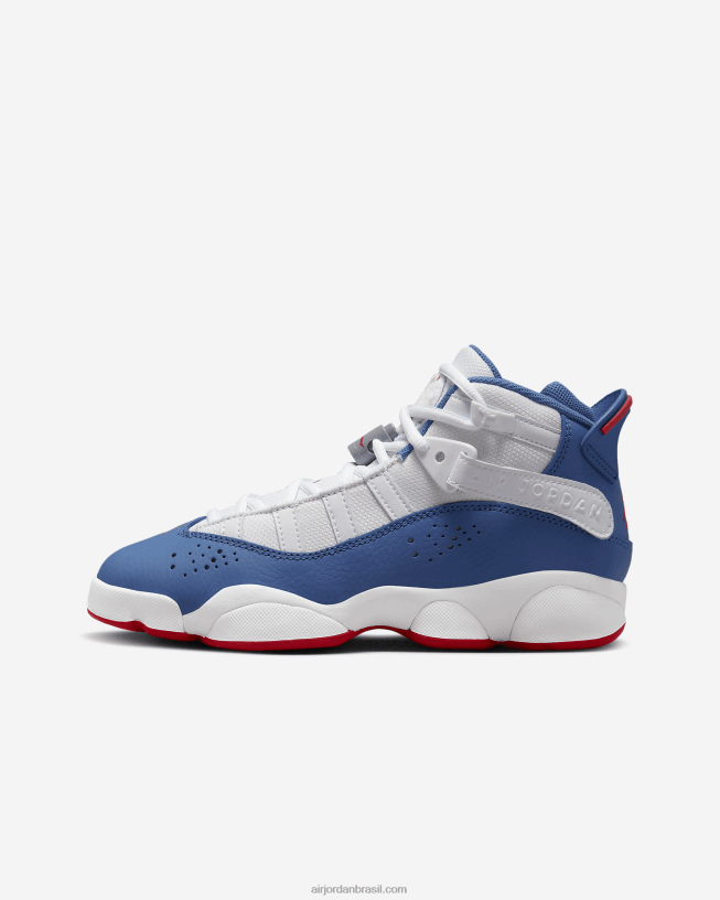 Crianças Jordan 6 Anel 42484e470 Branco/vermelho Universitário/cinza Aço Claro/azul Verdadeiro Air Jordan