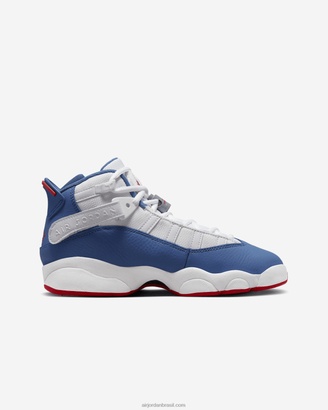 Crianças Jordan 6 Anel 42484e470 Branco/vermelho Universitário/cinza Aço Claro/azul Verdadeiro Air Jordan