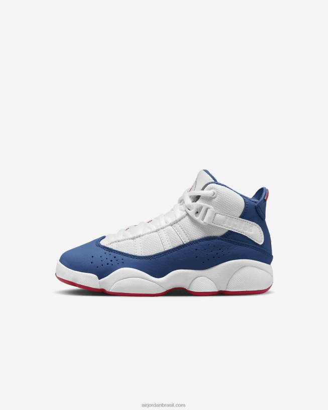 Crianças Jordan 6 Anel 42484e789 Branco/vermelho Universitário/cinza Aço Claro/azul Verdadeiro Air Jordan