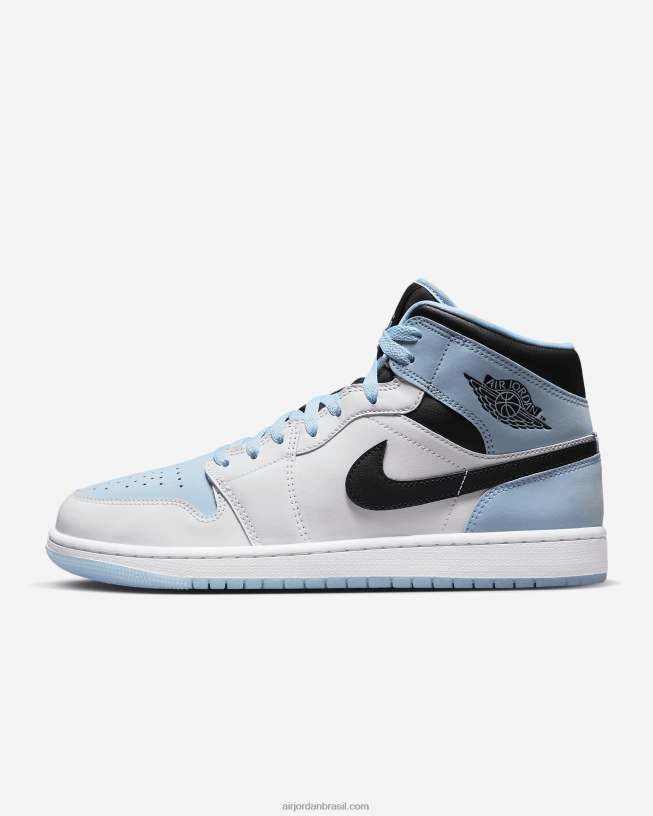 Homem Air Jordan 1 Mid Se 42484e186 Branco/preto/azul Gelo Air Jordan