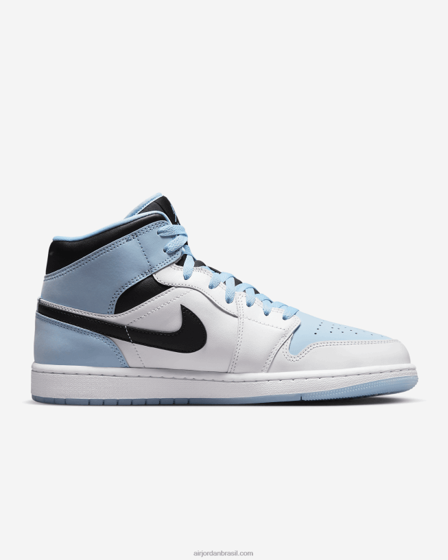 Homem Air Jordan 1 Mid Se 42484e186 Branco/preto/azul Gelo Air Jordan