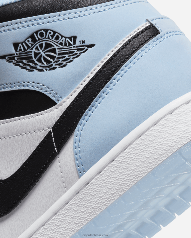 Homem Air Jordan 1 Mid Se 42484e186 Branco/preto/azul Gelo Air Jordan