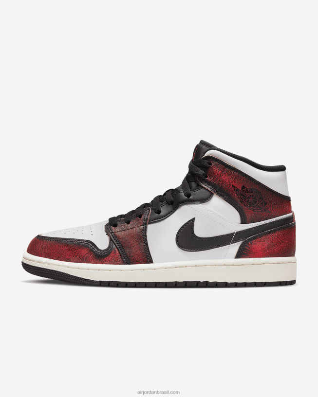 Homens Air Jordan 1 Mid Se 42484e189 Preto/branco/vela/infravermelho 23 Air Jordan