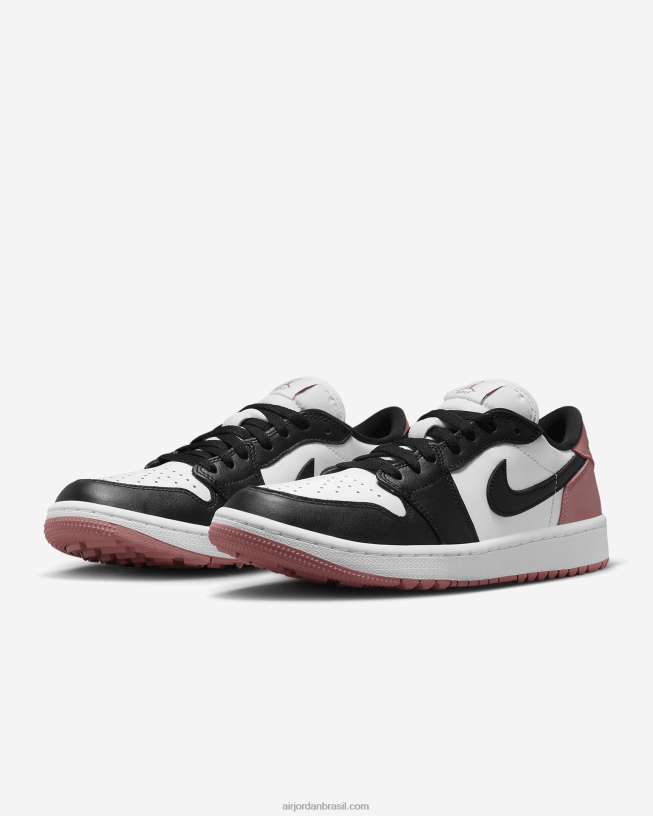 Homens Air Jordan 1 Baixo G 42484e197 Branco/rosa Ferrugem/preto Air Jordan