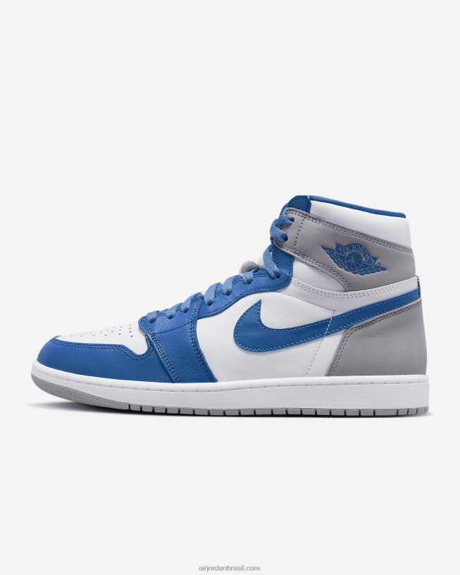 Homens Air Jordan 1 Retro High Og 42484e184 Azul Verdadeiro/cinza Cimento/branco Air Jordan