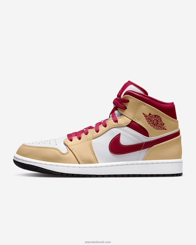 Homens Air Jordan 1 Miados 42484e206 ônix Branco/branco/vermelho Cardeal/caril Claro Air Jordan