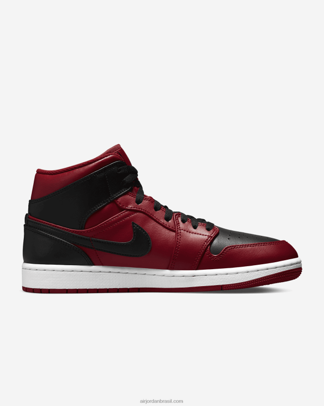 Homens Air Jordan 1 Meados 42484e207 Academia Vermelho/branco/preto Air Jordan