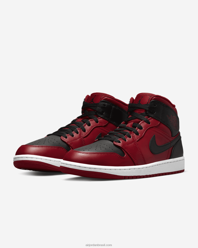 Homens Air Jordan 1 Meados 42484e207 Academia Vermelho/branco/preto Air Jordan