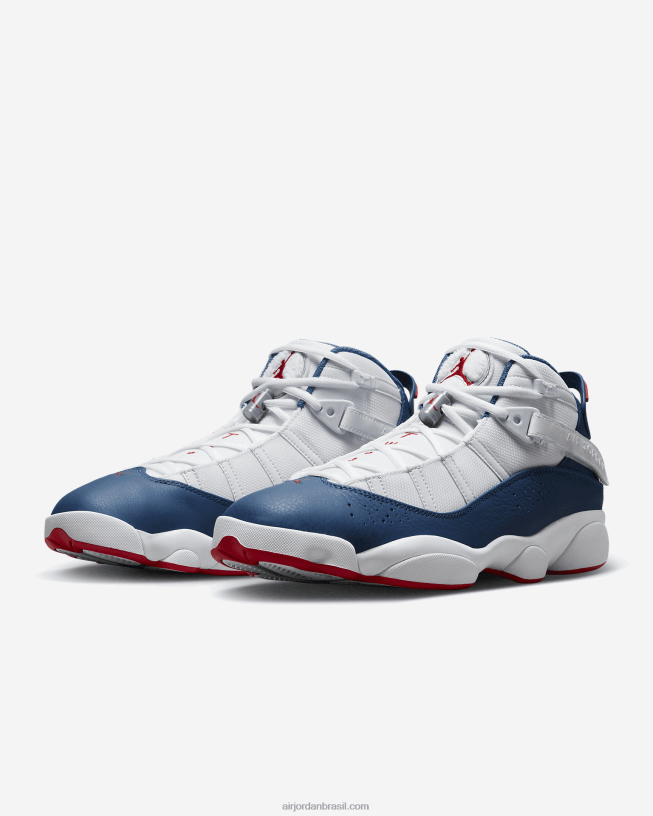 Homens Jordan 6 Anel 42484e229 Branco/vermelho Universitário/cinza Aço Claro/azul Verdadeiro Air Jordan