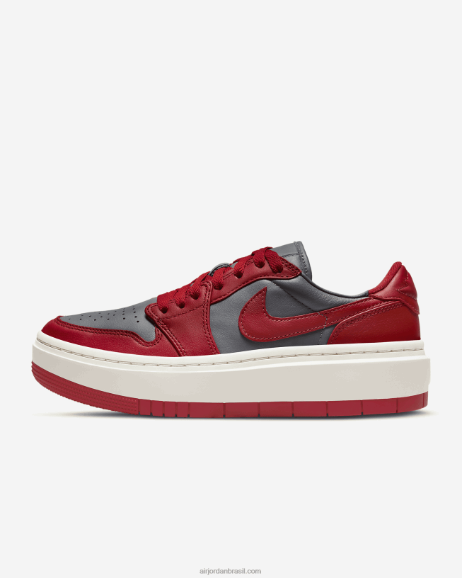 Mulheres Air Jordan 1 Elevar Baixo 42484e86 Cinza Escuro/vela/vermelho Universitário Air Jordan