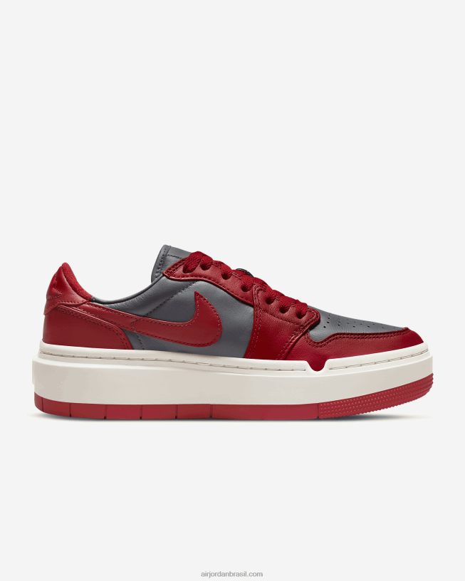 Mulheres Air Jordan 1 Elevar Baixo 42484e86 Cinza Escuro/vela/vermelho Universitário Air Jordan