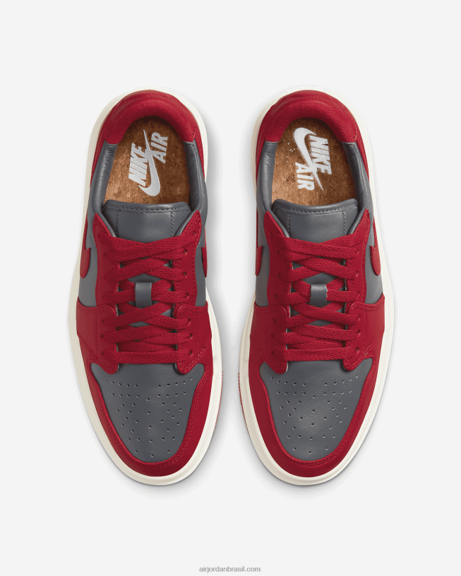 Mulheres Air Jordan 1 Elevar Baixo 42484e86 Cinza Escuro/vela/vermelho Universitário Air Jordan