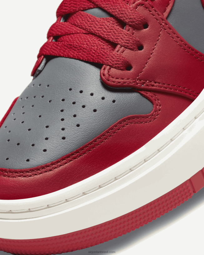 Mulheres Air Jordan 1 Elevar Baixo 42484e86 Cinza Escuro/vela/vermelho Universitário Air Jordan